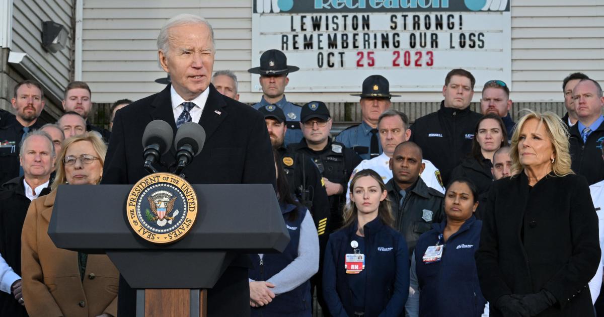 Biden expresses sorrow over the passing of 18 individuals in Maine.