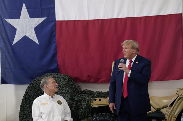 Texas Governor Greg Abbott endorses Trump at the border where they both outline their strict views on immigration as members of the Republican party.