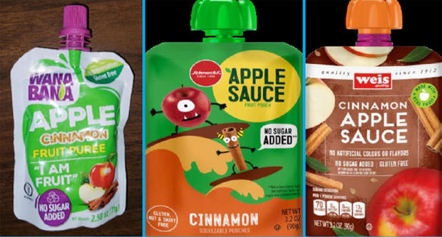 Packages of recalled applesauce  