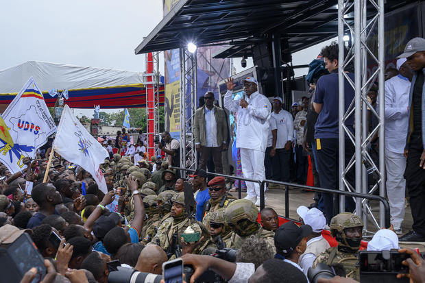 Felix Tshisekedi, president of the Democratic Republic of Congo. speaks at a campaign rally 