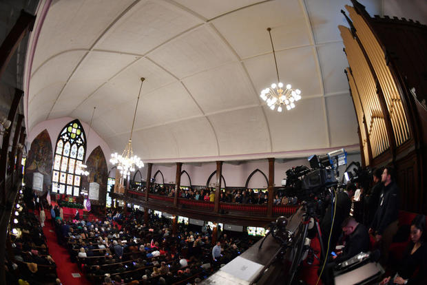President Biden speaks at the historic Mother Emanuel AME Church in Charleston, South Carolina, on Jan. 8, 2024. 