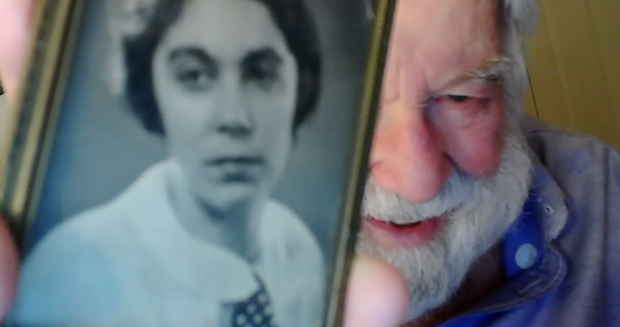 Werner Salinger and a photo of his mother 