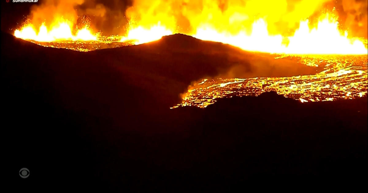 Iceland volcano erupts