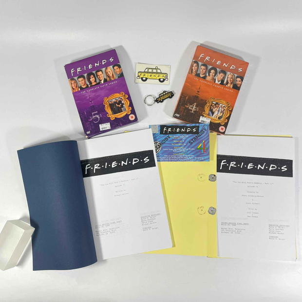 Scripts from the TV show "Friends" that were discarded many years ago in London are now being sold at an auction.