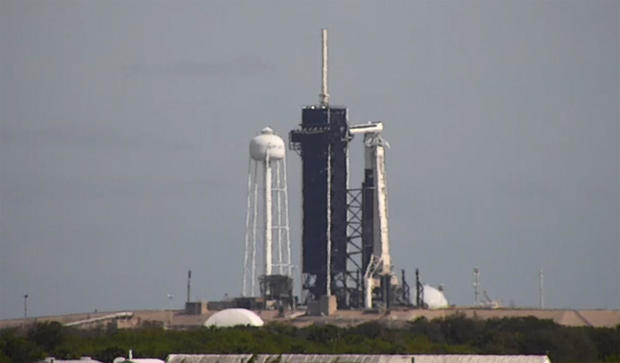 SpaceX rocket on launch pad 