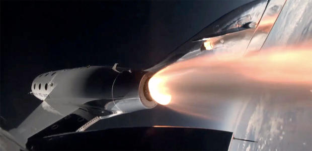 Virgin Galactic sends 4 individuals on a journey to the outer reaches of the Earth's atmosphere and safely returns them.