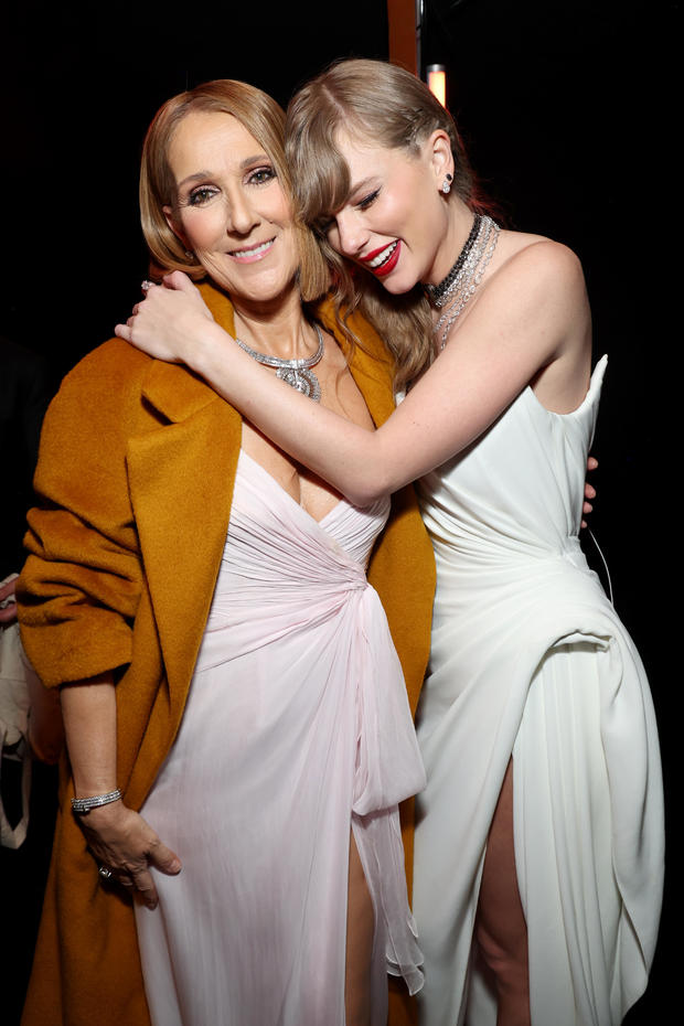 Celine Dion and Taylor Swift at the 66th GRAMMY Awards 