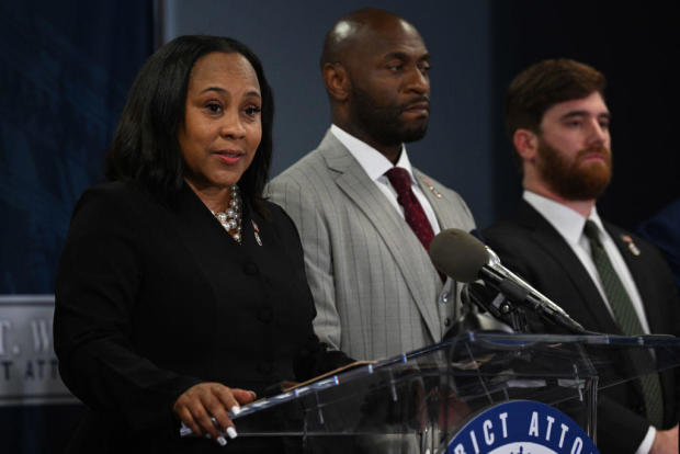 Fulton County District Attorney Fani Willis Speaks During A News Conference in Atlanta, Georgia 