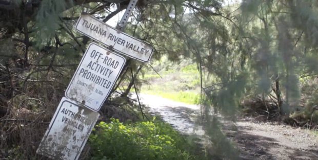 A sign near the beach in Imperial City, California 