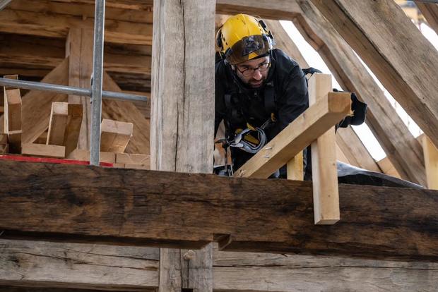 5 years after fire ravaged Notre Dame, an American carpenter is helping rebuild Paris' iconic cathedral