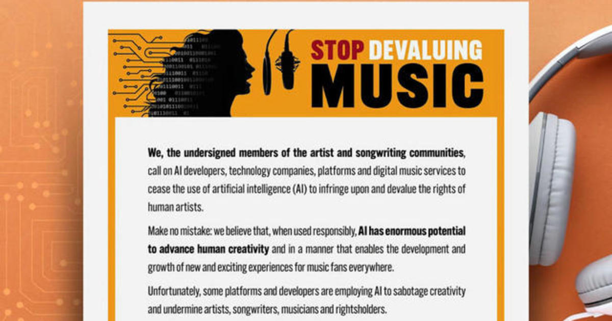 Artists sign an open letter that seeks to end use of AI in music industry