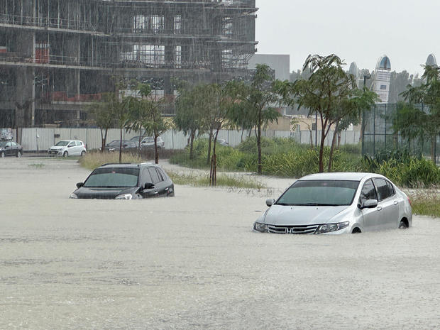 Dubai flooding amid atypical heavy rains snarls traffic on UAE roads and airport runways