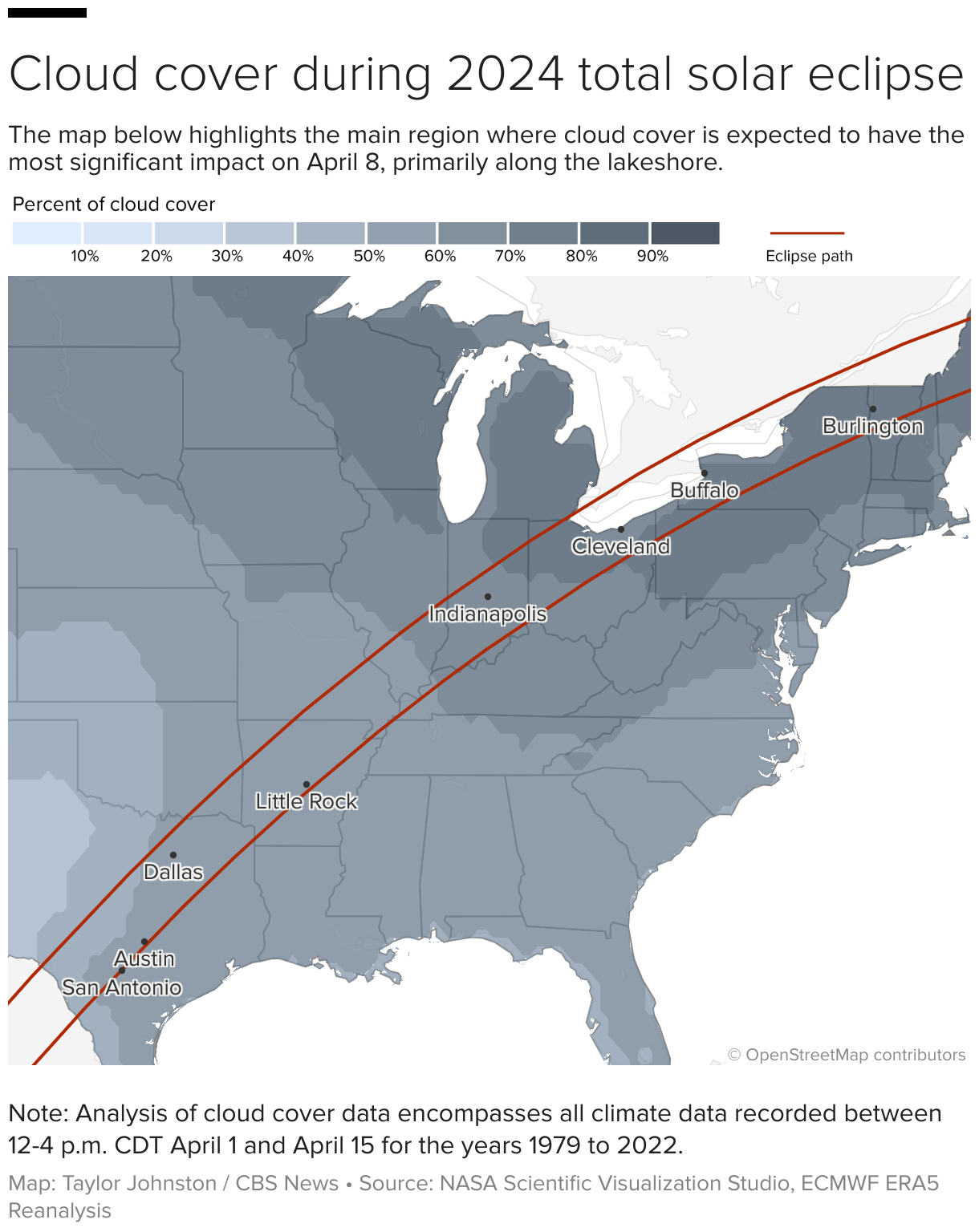 Eclipse cloud cover forecasts and maps show where skies will clear up