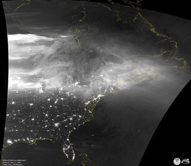 Satellite images show what the historic geomagnetic storm looked like from space