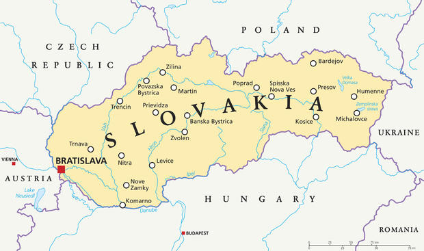 Slovakia Political Map 