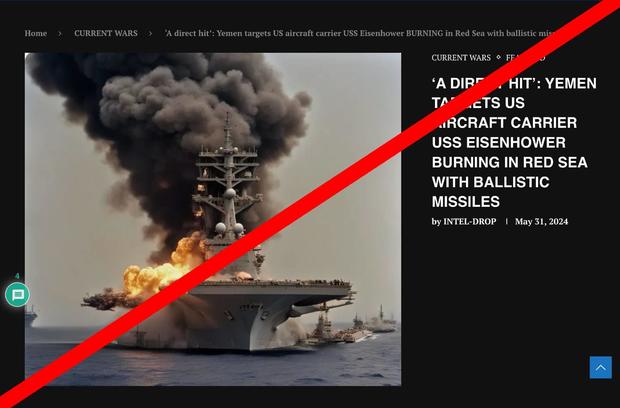 Disinformation campaign uses fake footage to claim attack on USS Eisenhower