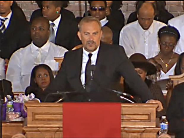 Kevin Costner said he refused to shorten his 17-minute eulogy for Whitney Houston: "I was her imaginary bodyguard."