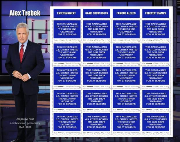 Late "Jeopardy!" host Alex Trebek to be honored with new Forever stamp