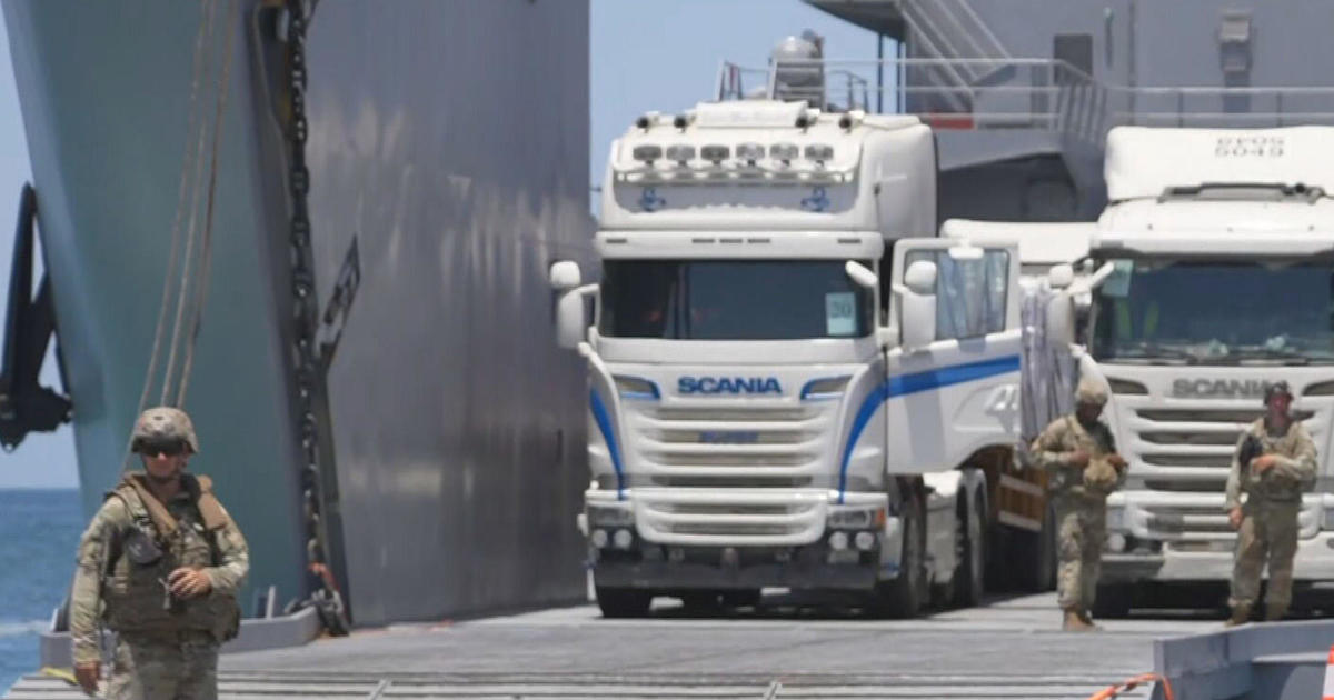 Rare look at U.S. military pier that has struggled to deliver aid to Gaza