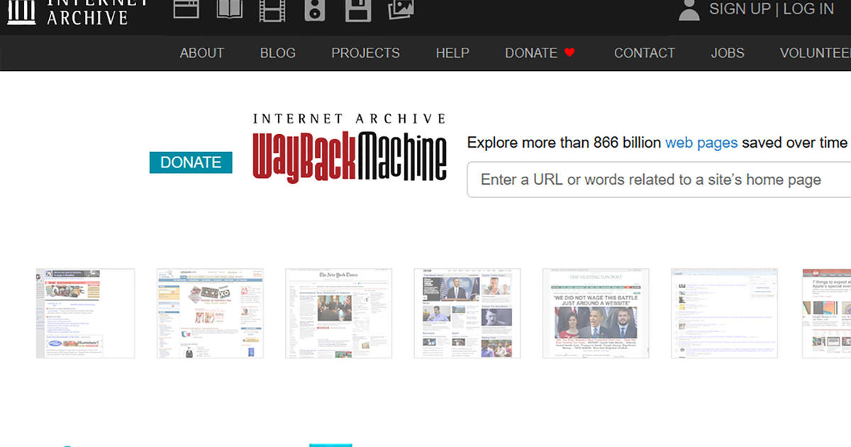 The Internet Archive's Wayback Machine