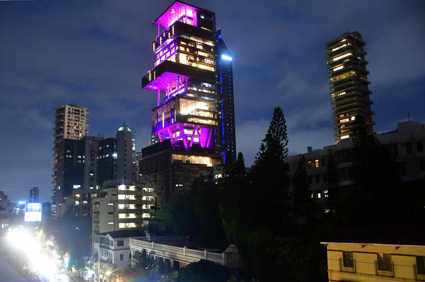 Mukesh Ambani Residence Antilia Decorated Ahead Of Wedding Of His Son Anant Ambani 