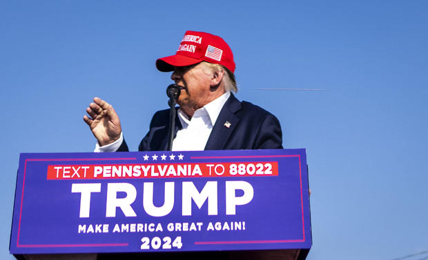 Former President Donald Trump as gunshots are fired at his campaign rally in Butler, Pa., on Saturday, July 13, 2024.  (Doug Mills/The New York Times) 