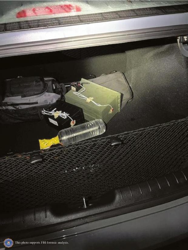 Two explosive devices found in Thomas Crooks' car, as seen in a photo released by the FBI on Wednesday, Aug. 28, 2024. 