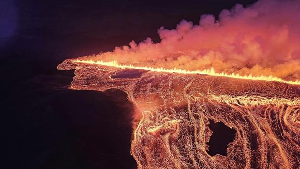 New volcanic eruption in Iceland brings video of lava spewing from miles-long fissure on Reykjanes peninsula