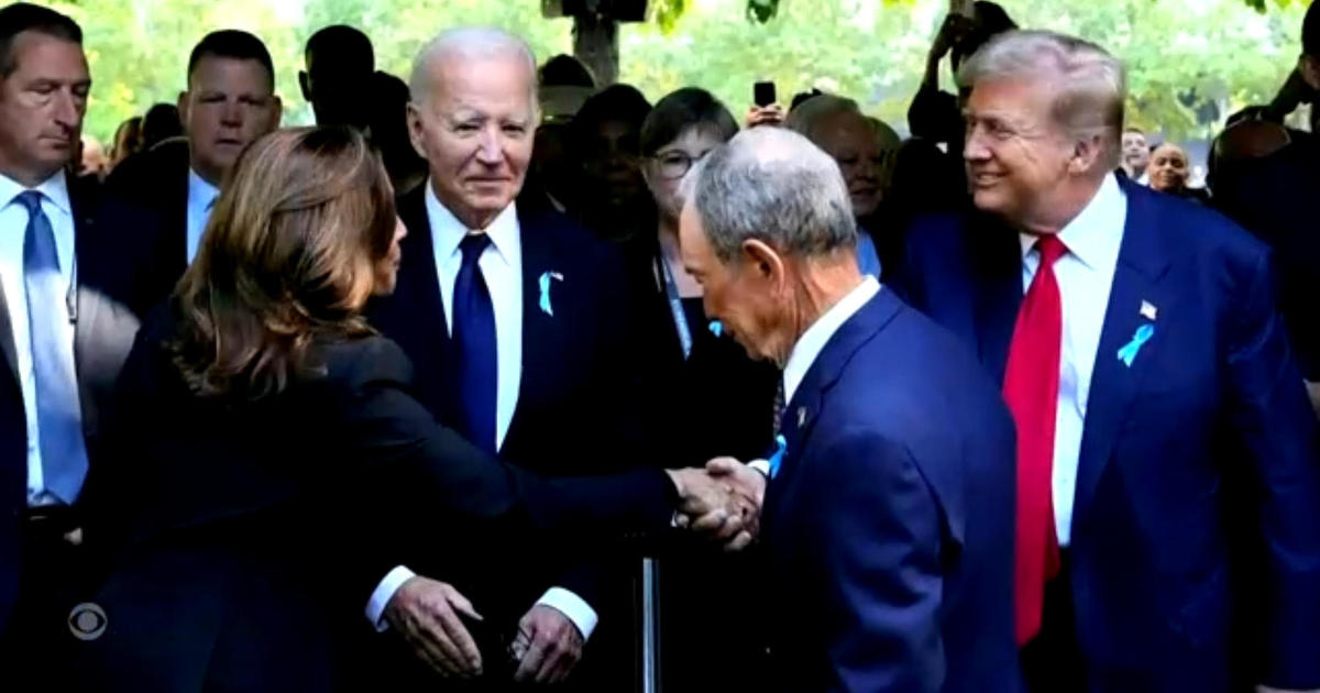 Harris, Trump shake hands at 9/11 commemoration