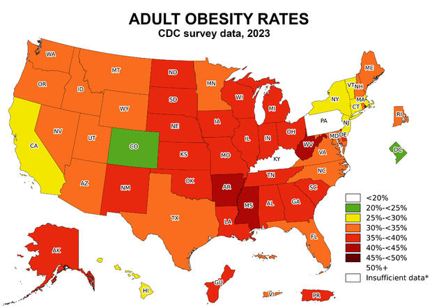 Obesity rate in U.S. adults no longer growing, new CDC data suggests