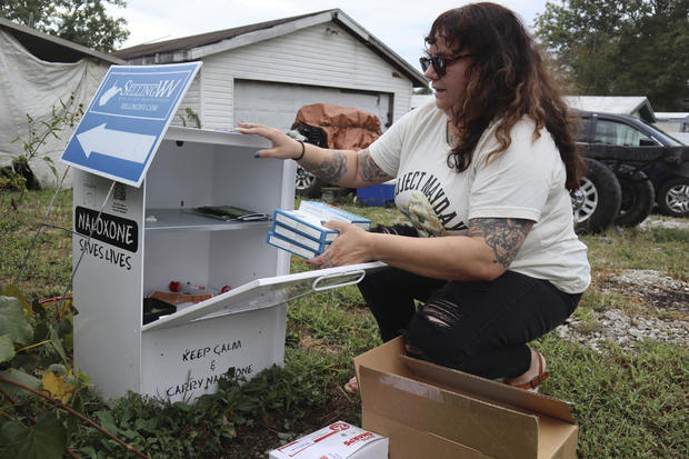 Old newspaper dispensers deliver Narcan opioid overdose reversal drug instead of news