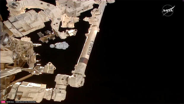 Four space station fliers undock and head for Friday splashdown to wrap up extended mission