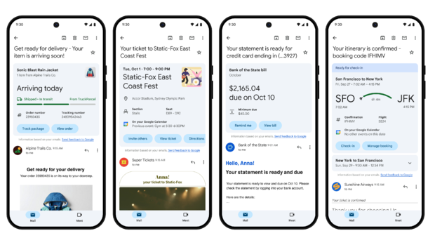 Gmail users get new summary cards to track purchases, events