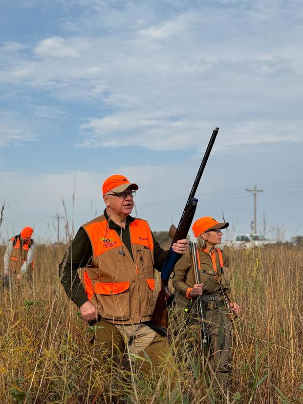 Walz goes pheasant hunting with his own Beretta as campaign makes appeal to gun owners