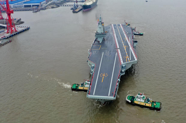 China's Aircraft Carrier Fujian Begins Its Maiden Sea Trial 