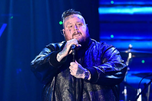 Rapper Jelly Roll performs onstage on Feb. 3, 2024. 