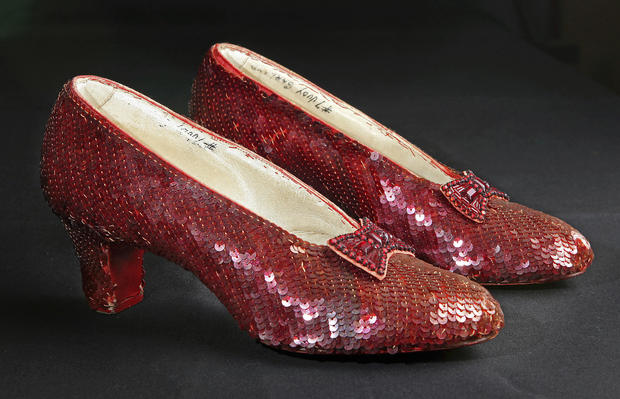 Judy Garland's ruby slippers from "The Wizard of Oz" to be auctioned today, nearly 20 years after theft