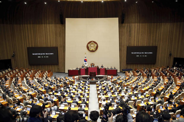 South Korean president Yoon Suk Yeol impeached by parliament 2 weeks after short-lived martial law decree