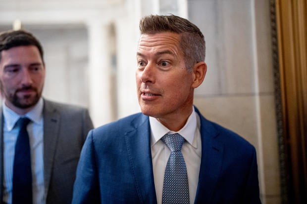 Sean Duffy walks out of a meeting on Capitol Hill on Dec. 10, 2024. 