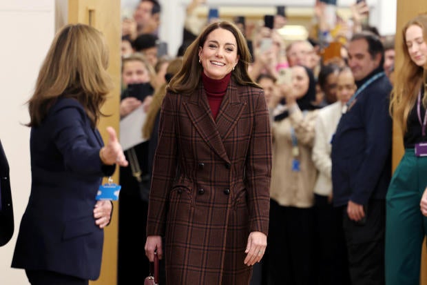 Catherine, Princess of Wales, visits The Royal Marsden hospital on Jan. 14, 2025, in London. 