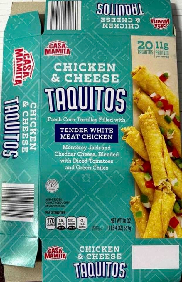 Taquitos sold at Aldi stores are recalled due to reports of metal pieces and a dental injury