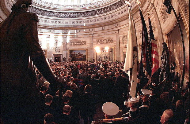 President Ronald Reagan's second inauguration on Jan. 21, 1985, in the Capitol. 