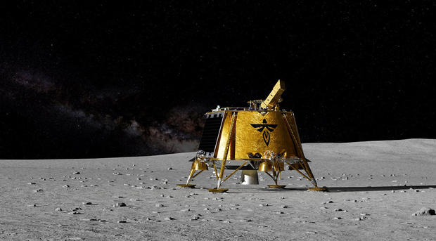 Two privately-built moon landers share a ride to space atop a Falcon 9 SpaceX rocket