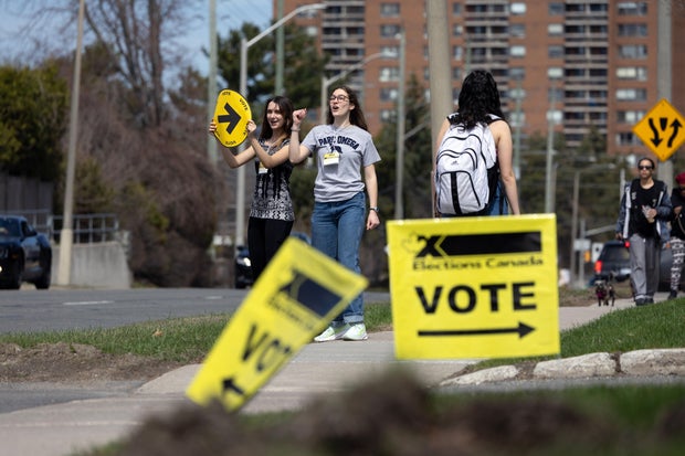 Voters Cast Ballots During Canada's Federal Election 