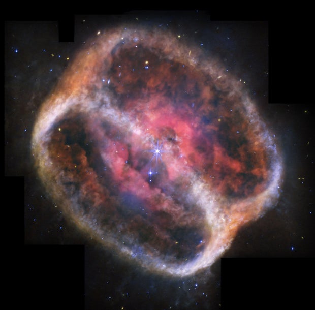 Dying star's "previously unseen layers" visible in new Webb space telescope image