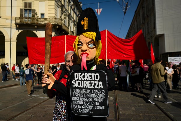 May Day Demonstration Held In Turin 